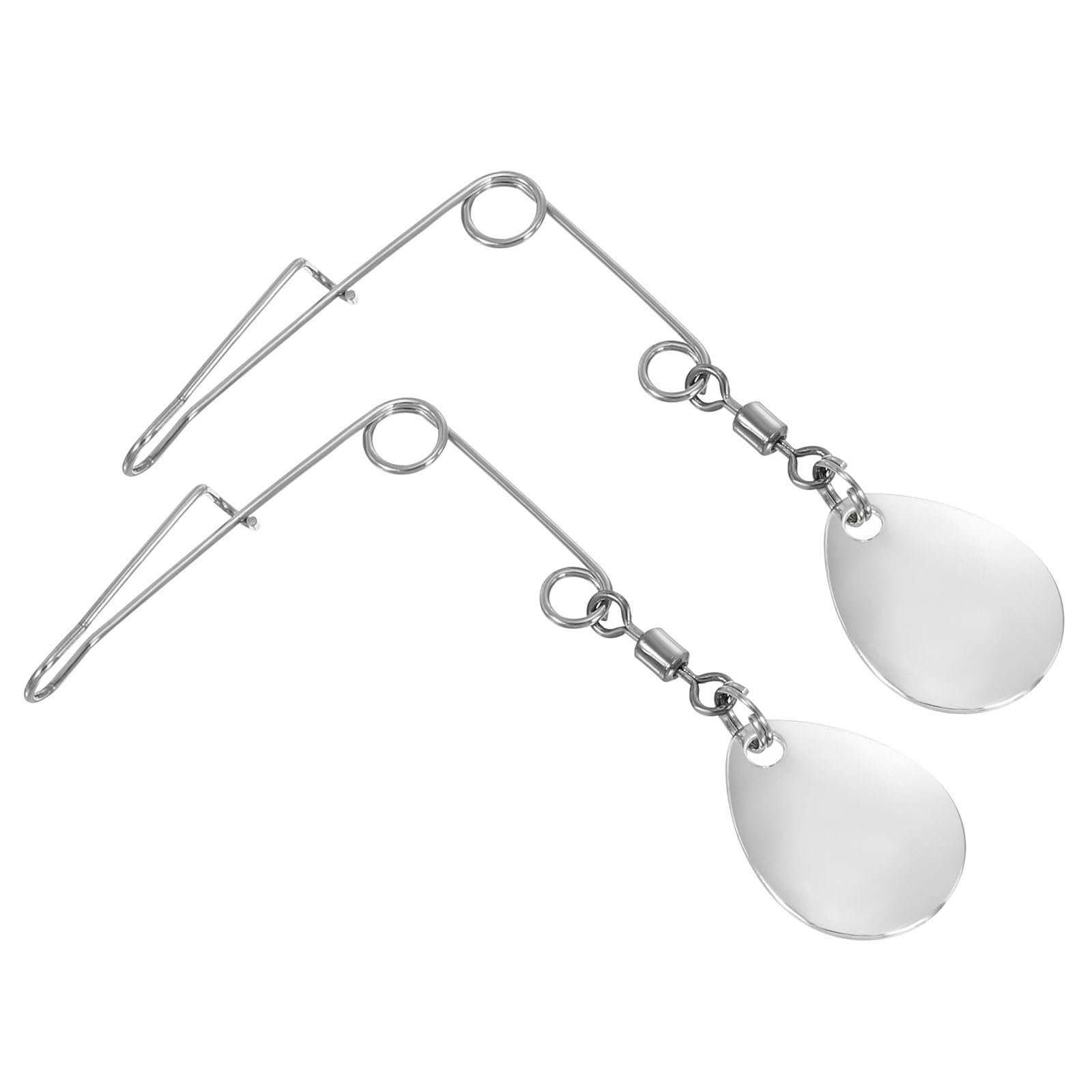 PATIKIL Fishing Spinnerbait Wire with Blade, 20Pcs Lure Making Supplies for Bass Fishing, Medium-sized Water-drop, Silver Tone