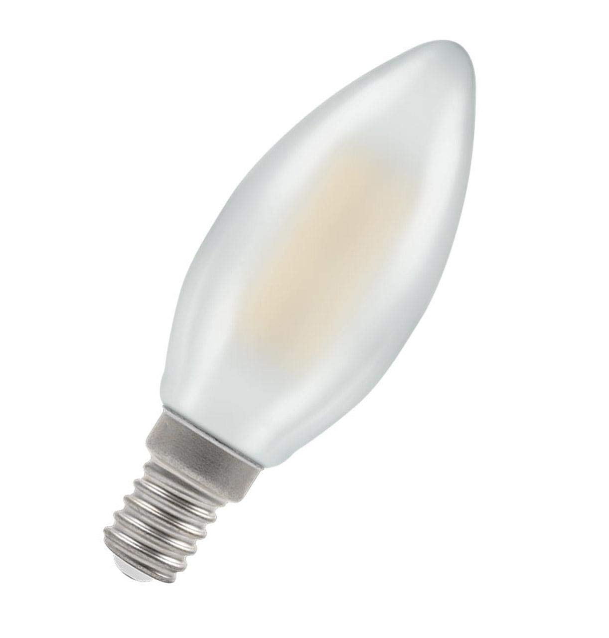 Crompton Lamps LED Candle 5W SES-E14 Dimmable Filament (40W Eqv) 2700K Warm White Pearl 470lm C35 Frosted Opal Light Bulb