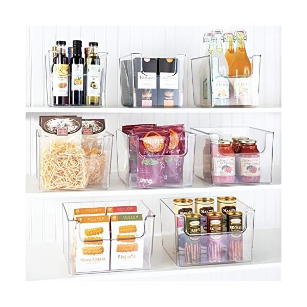 mDesign Set of 4 Storage Trays – Open Top Kitchen Tray for Food Storage Made of Plastic – Ideal in The Kitchen Cupboards…