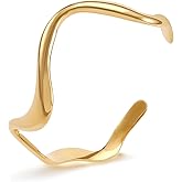 PLTGOOD Gold Bracelets For Women Open Chunky Gold Bracelet Hollow Wide Cuff Bracelets For Women Adjustable Cuff Bangle Bracelet