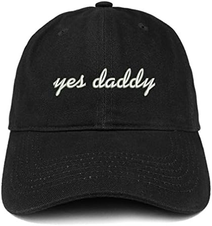 Baseball Cap Yes Daddy Embroidered Cotton Cap Adjustbale Hat Black