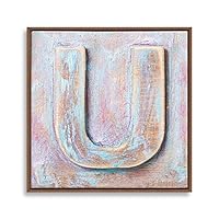 Framed Canvas Wall Art Alphabet Canvas Prints Home Artwork Decoration for Living Room,Bedroom - 16x16 inches