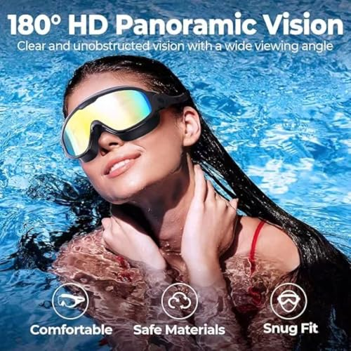 ORCHID M® Adults Swim Goggles 2 Pack, Anti-Fog Wide View UV Protection Pool No Leaking Swimming Goggles for Adult Youth & Men,Women