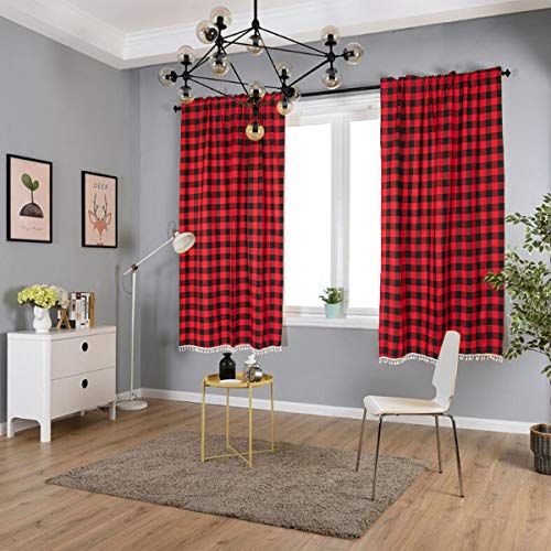 Cortinas De Cocina A Cuadros Rojos