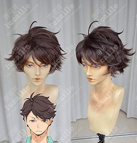 FidgetGear Haikyuu!! Volleyball Oikawa Tooru Short Brown Shaggy Layered Cosplay Wig E058