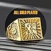 ALPS Men's Gold Ring 18K Gold Plated Luxurious Shiny DO NOT Fade Golden Rich Ring Size Adjustable (Gold Ring Wealth)
