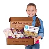 Baketivity Real Cooking Kids Baking Set, Real Fun Little Junior Chef Essential Kitchen Lessons, Includes Pre-Measured Ingredients, Candy Blossoms