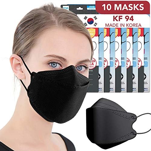 KF94 Mask Black Disposable Masks with Filters Nose Wire Protection for