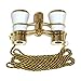 HQRP Opera Glasses Binocular White Pearl Color, Crystal Clear Optic (CCO), Necklace Chain in HQRP Gift Box