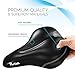 ProVelo Most Comfortable Bike Seat for Men Women – Wide Soft Padded Bicycle Saddle – LED Taillight – Clamp and Protection Cover Included – Comfort Memory Foam Cushion – Waterproof Leatherthumb 1