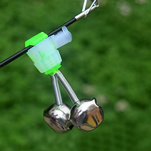 VORCOOL 5 Stück Twin Bells Angelrute Alarmglocken Clip Tackle Nacht Meer Angelrute Angeln Glocken Dual Bells Rod Clamp TIPP Clip Twin Alarm Bells – Bild 7