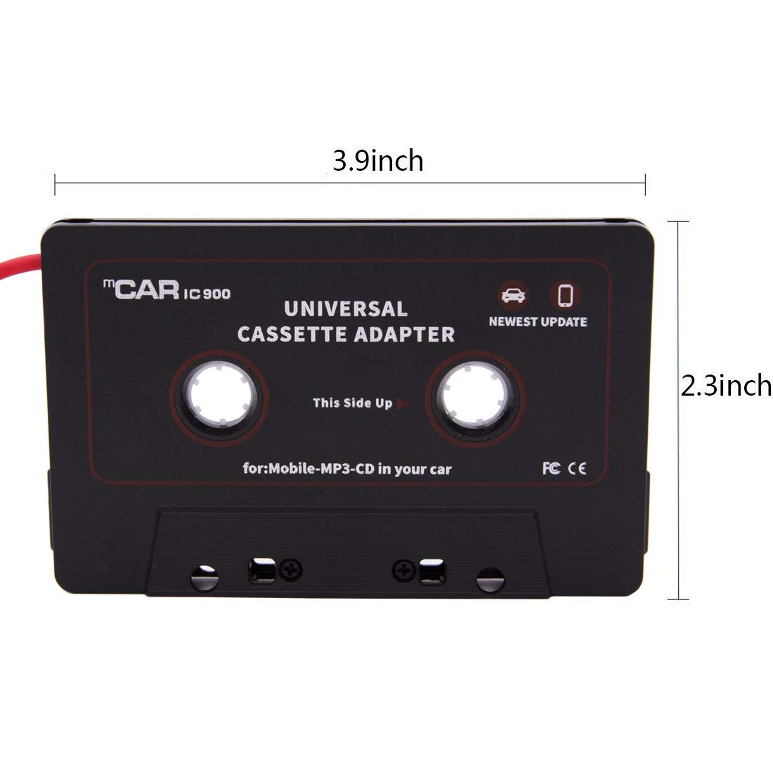 2019 Upgrade 3.5mm Plug 3ft Cord Black Universal Car Audio Cassette