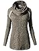 H2H Women's Long Sleeve Comfy Loose Fit Turtle Cowl Neck Knitted Sweater