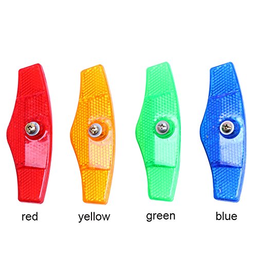 ADSRO Bicycle Wheel Reflector Safety Spoke Reflective Bike Taillights Vintage Film Warning Bike Parts size 10pcs (Green)