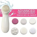Face Exfoliating Brush, Best for Pores, Blackhead Cleanser, Face Massager, Microdermabrasion Brush, Dry Skin Remover, Spinning Brush, Facials at Home, Perfect Beauty Tools for All Skin Types (1)