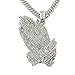 Mens ICED Out Golden/Silver Praying Hands Pendant 35