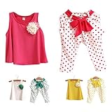 FEITONG Baby Girl Dot Flower Set Toddler Vest Clothing