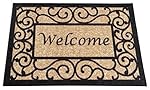 Ottomanson Ottohome Collection Rectangular Welcome Doormat (Machine-Washable/Non-Slip), Beige, 20" x 30"
