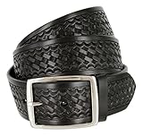Basketweave Work Uniform Genuine Leather Belt 1.75