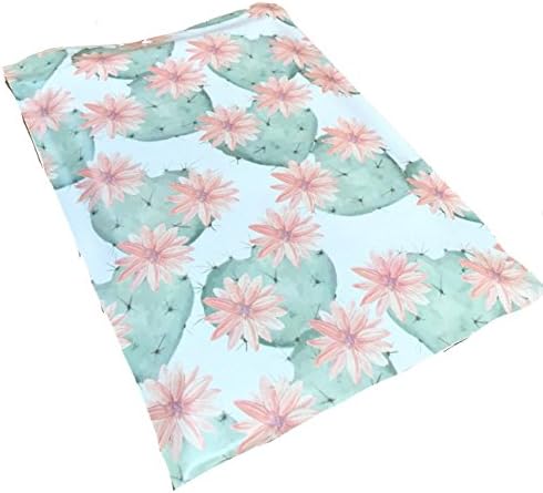 10x13 - Flowering Cactus Succulents Designer Printed Poly Mailers Shipping Envelopes Self Sealing Boutique Custom Bags (30 Pcs).