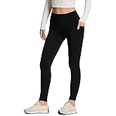 Yogipace Women's CozyWarmth Petite/Regular/Tall High Rise Thick Fleece Lined Leggings Winter Thermal Tights with Side Pockets