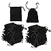 50 Pack Small Velvet Jewelry Bags with Drawstring Gift Pouch for Wedding Favor and Dice 3.4 x 2.5 inches (Black)