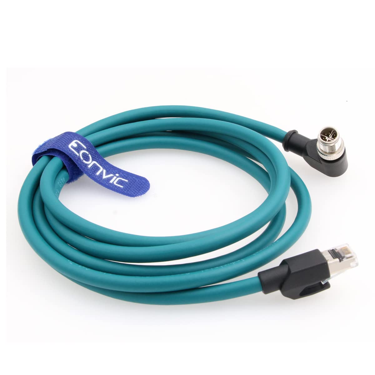 EONVIC Ethernet Shielded Cable M12 X-Type Right Angle 8 Position to RJ45 Waterproof Industrial Network High Flex Cable for Cognex (15)