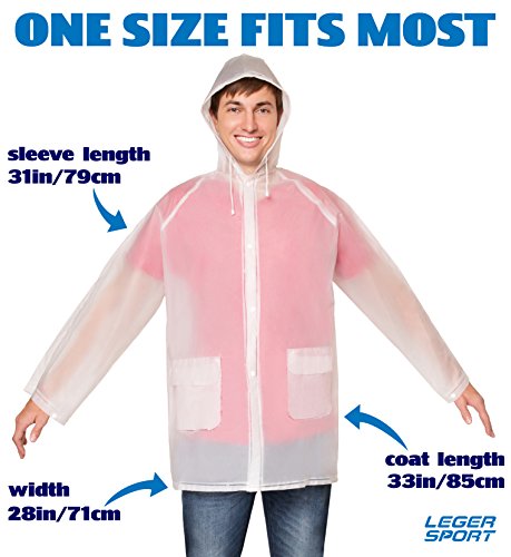 image for Leger sport Durable EVA The Best Rain Poncho Unisex Men Women - Reusab