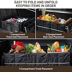 HIRALIY 4 in 1 Car Trunk Storage Organizer, Multi