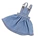 MonkeyJack Adorable Doll Pocket Designed Suspender Dress for 12'' Takara Blythe Dolls Accessories Denim Blue