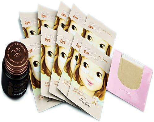 BUNDLE-Innisfree Super Volcanic Pore Clay Mask + Etude House Collagen Eye Patch 10 pack + KBeautyBundle Premium Natural Hemp Paper Blotters