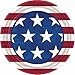 Americana Red White & Blue Stars and Stripes Paper Lunch Plates (9 inch diameter) primary