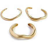 Kysin Chiys Statement Gold Bangles Chunky Gold Cuff Bracelet Minimalist Open Gold Bracelets Non Tarnish for Women Trendy Jewelry Gifts for Women