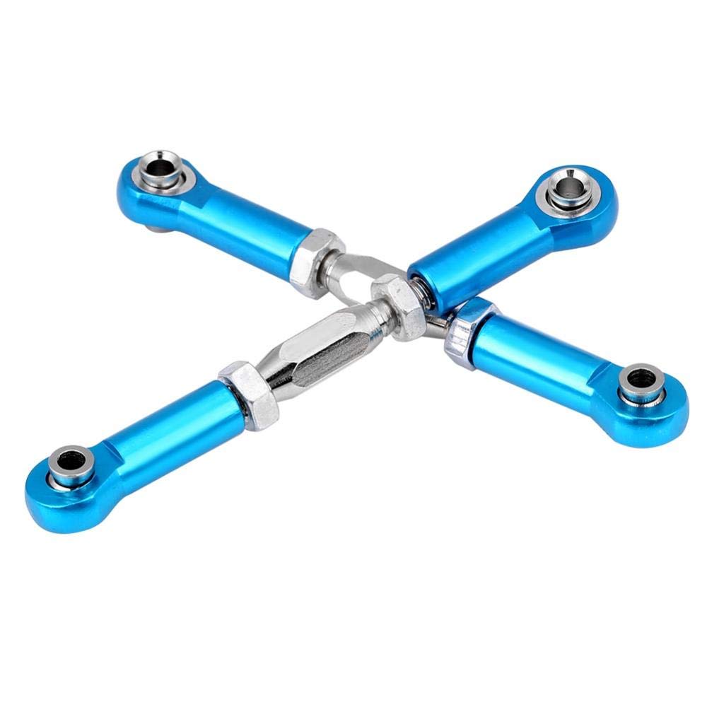 RC Steering Rod, Metal Steering Linkage Rod with CNC Machined Compatible with HSP 94111/94188 RC Car(Blue)