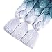 SONNET Braiding Hair Ombre Kanekalon Braiding Hair Jumbo Colored Braiding Hair Extension Blue Braiding Hair 3bundles/lot 300g Box Twist Crochet Braiding (Black/Dark-Blue/Gray)