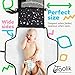 Toolik Baby Diaper Clutch with Waterproof Portable Changing Pad for Quick Change During Stroller Walks - Foldable, Detachable and Wipeable Mat Station with Shoulder Strap, Black with White Stars