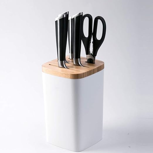 Compra Portacuchillas Bambú Plástico Almacenamiento Multifuncional