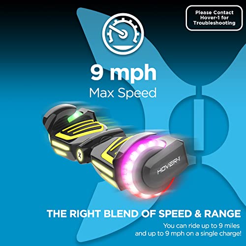 Hover-1 Ranger + Electric Self Balancing Scooter – 9MPH Top Speed, 9 Mile Range, Long Lasting Li-Ion Battery, 5HR Full Charge, Built-In Bluetooth Speaker – Rider Modes: Beginner to Expert