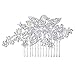 EVER FAITH Bridal Accessories for Women, Orchid Leaf Simulated Pearl Wedding Hair Comb for Bride, Bridesmaids Clear Austrian Crystal Silver-Tone