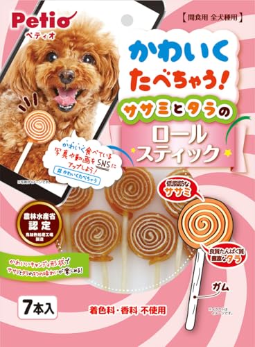 ペティオ (Petio) かわいくたべちゃう！ ササミとタラのロールスティック 7本入