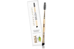 MINAIBROW Mina ibrow Duo Mascara Eyebrow Brush | Premium Quality Angled Eyebrow Brush And Spoolie Brush For Eyebrow Pomade, Henna, Liner, Shaper, Wax, Lamination, Tint & Makeup