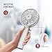 TaoTronics Mini Handheld Fan, Personal Portable Fan 2000mAh Rechargeable Battery, USB Rechargeable Fan, 4 Speed Settings Memory Function Home, Office & Travel Use (White)