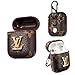 Airpods 1&2 Case,Luxury Leather Shockproof Airpod 2 Cover Carabiner,Wireless Headphone Designer Fashion Fun Cool Keychain Design Skin Protective Cases Ring for Girls Man Woman Air pods