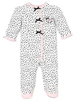 Little Me Baby-Girls Newborn Perfect Poodle Footie, White/Black, Newborn