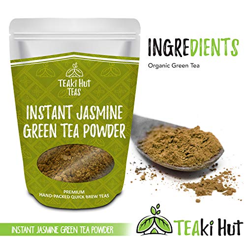 TEAki Hut Organic Instant Jasmine Green Tea Powder (4 oz / 80 Servings)