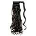 Wrap Around Synthetic Ponytail One Piece Heat Resistant Magic Paste Pony Tail Long Wavy Curly Soft Silky for Women Lady Girls 17'' / 17 inch (natural black)