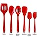 6 Piece Premium Silicone Kitchen Cooking Utensils - 600ºF Heat Resistant - Professional Spatulas, Turners, Scrapers... Set - Hygienic, Durable, Flexible, Non-Stick | Premium Home Quality (red)