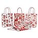 Monoche Merry Christmas Red Paper Kraft Bottom Tote Gift Bag Perfect for Packaging Holiday Treats Christmas Party Favor Bags Event Supplies 12pcs (M)thumb 1