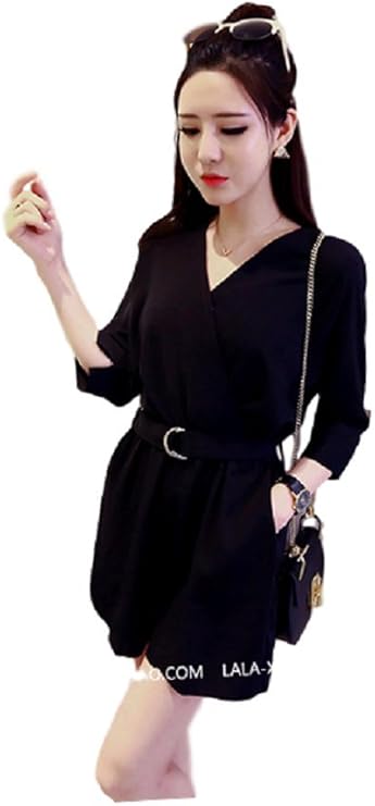 Amazon ユムリット Yumuritto ワンピース パンツタイプ カバーオール ショートパンツ一体型 ショートパンツ ハーフパンツ ブラック ワンピース チュニック 通販