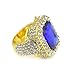 HongBoom Hot Hip Hop Rings 18K Gold Silver Plated CZ CRYSTAL Fully Iced-Out CUBAN Blue Ruby Ring (Gold/US Size 8)